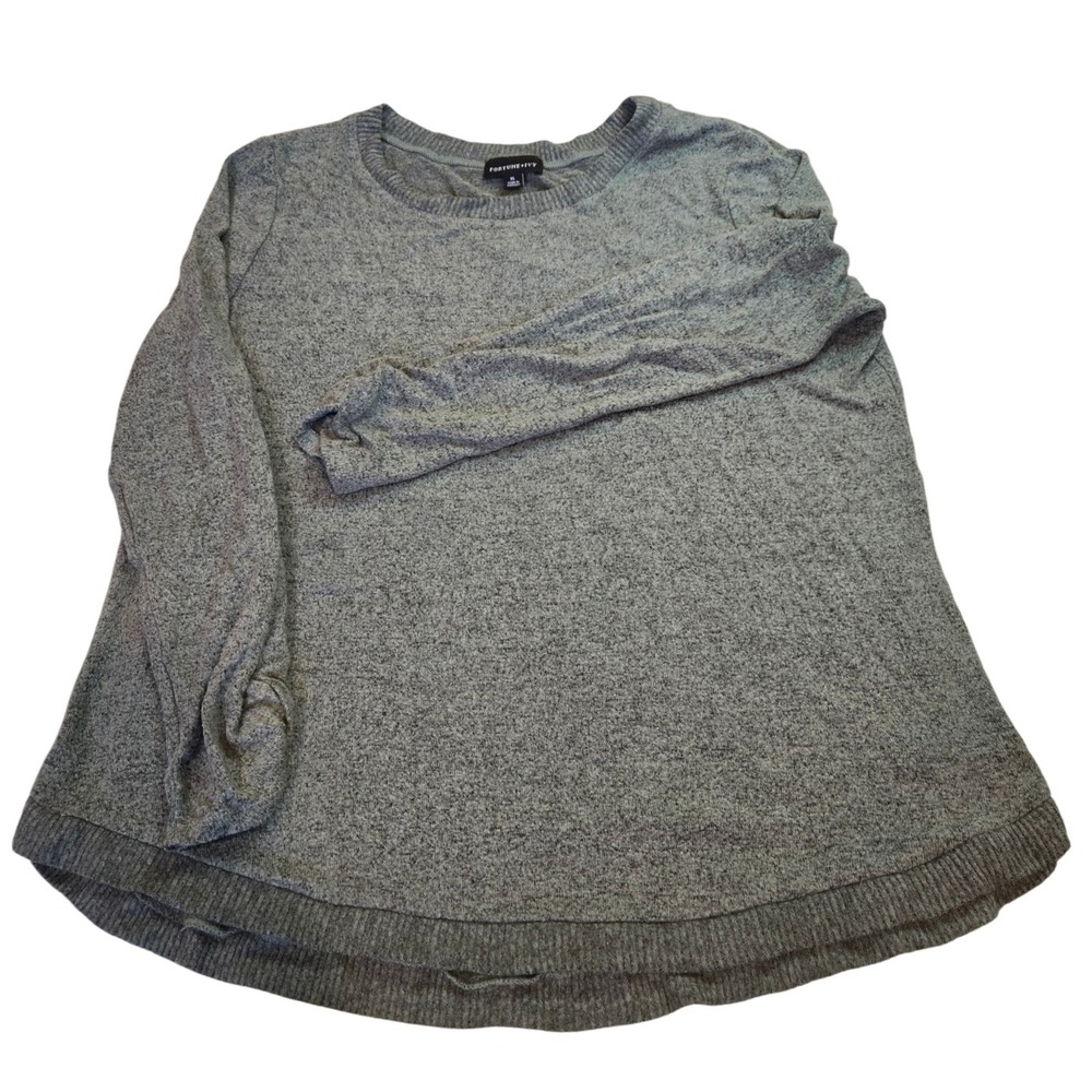 FORTUNE IVY Women's Green Marled‎ Cozy Knit Long Sleeve Tunic Top XL